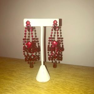 Chandelier earrings.